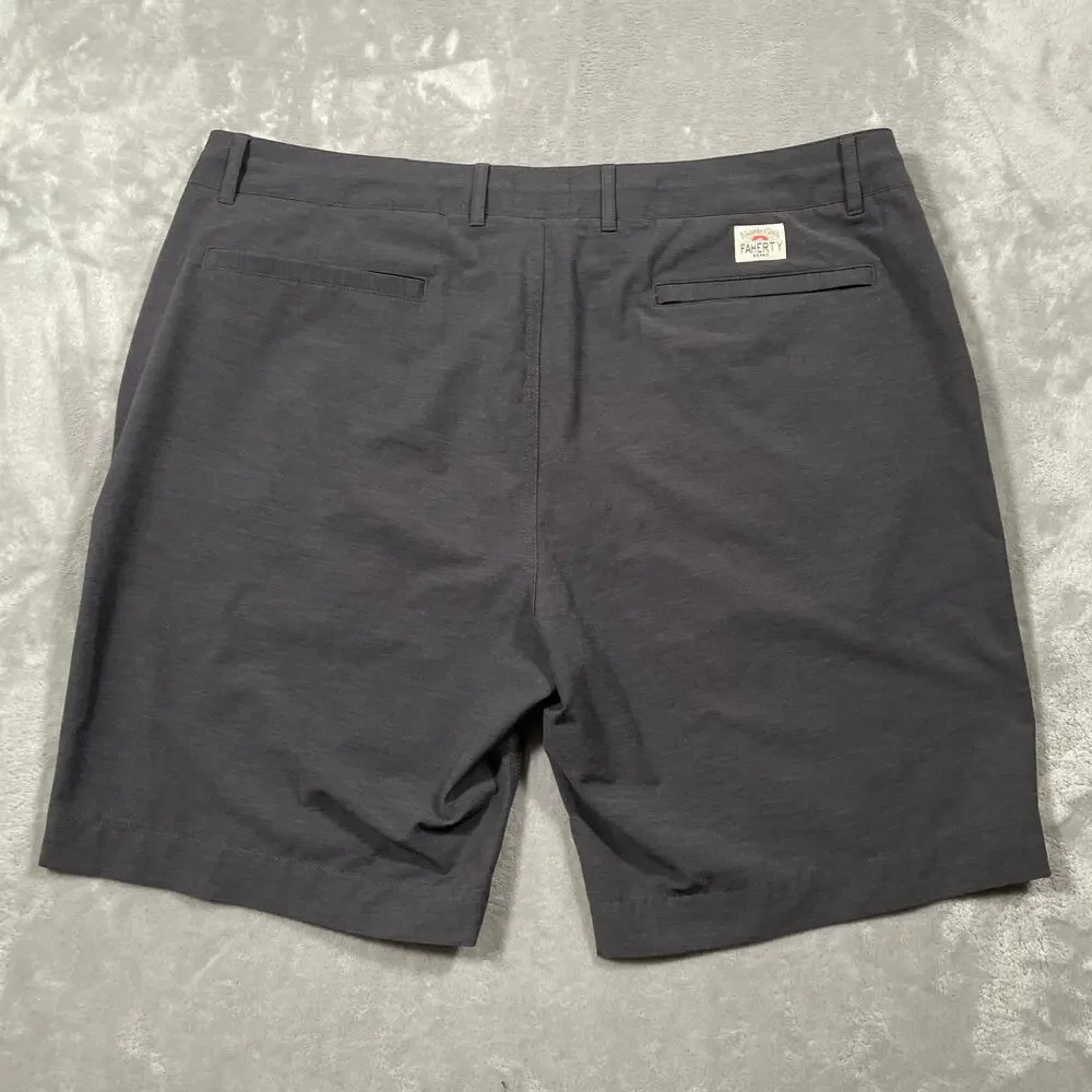 Faherty All Day Shorts Mens 38 Grey Drawstring Smart Casual Basic Everyday